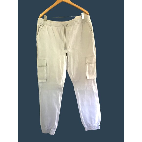 AND NOW WHAT- MENS LIGHT GREY PULLOVER ELASTIC WAIST TAPPER LEG PANTS X-LARGE - Picture 3 of 8